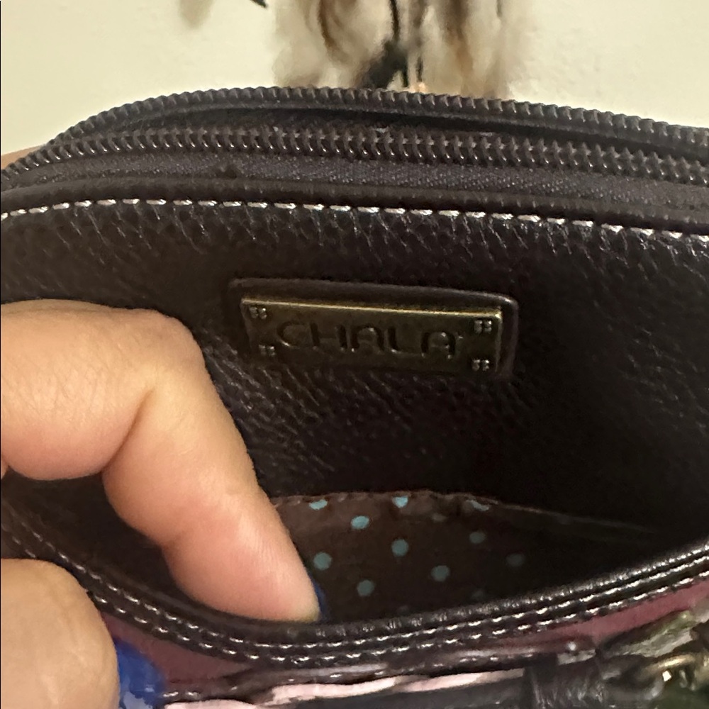 Chala Floral Pink and Brown Crossbody Bag - Picture 5 of 9